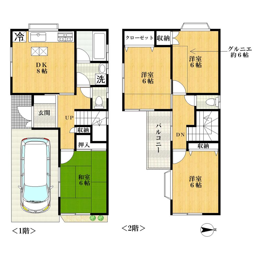 Floor plan. 36,800,000 yen, 4DK, Land area 72.72 sq m , Building area 81.98 sq m