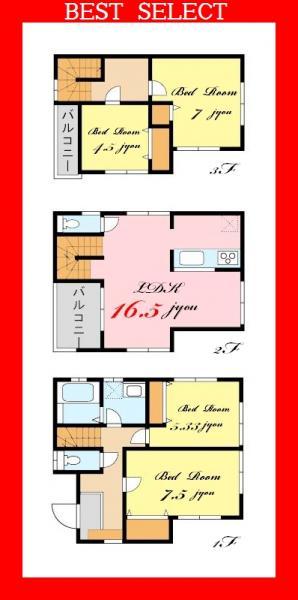 Floor plan. 33,800,000 yen, 4LDK, Land area 100.51 sq m , Building area 99.63 sq m