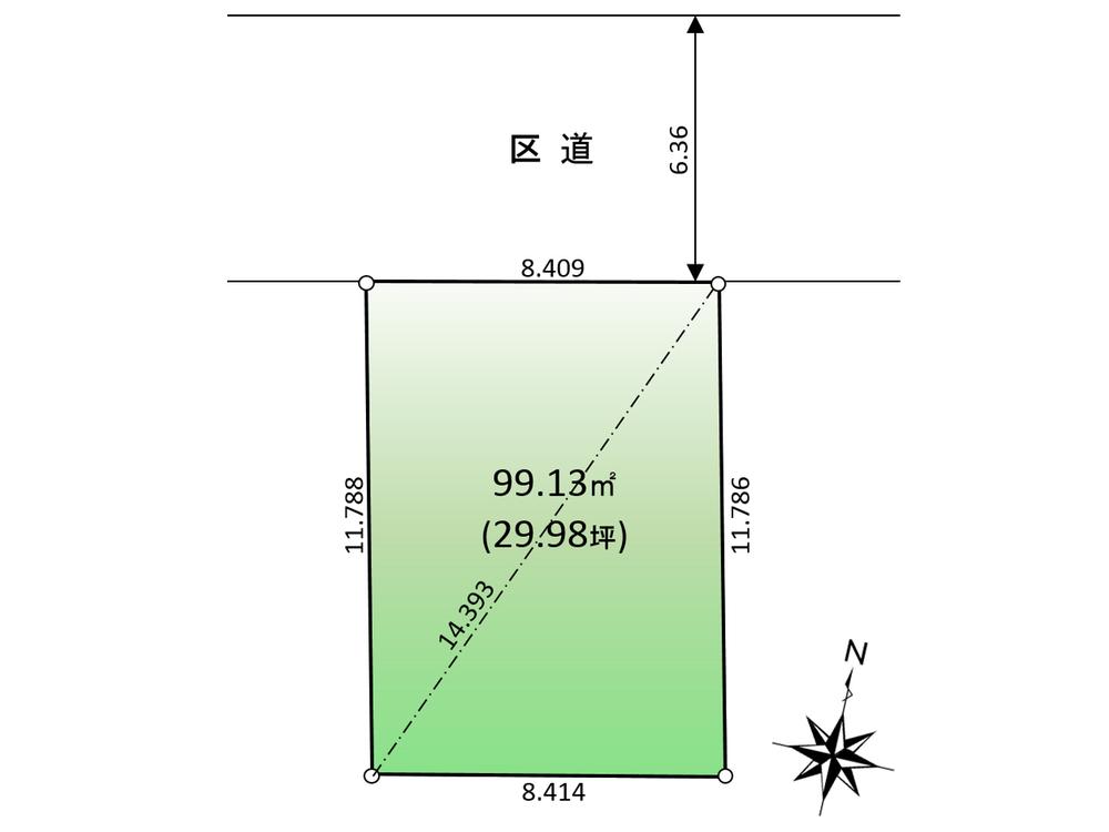 Compartment figure. Land price 30 million yen, Land area 99.13 sq m acreage calibrated