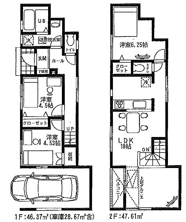 Floor plan. Price 38,800,000 yen, 3LDK, Land area 80.89 sq m , Building area 93.98 sq m