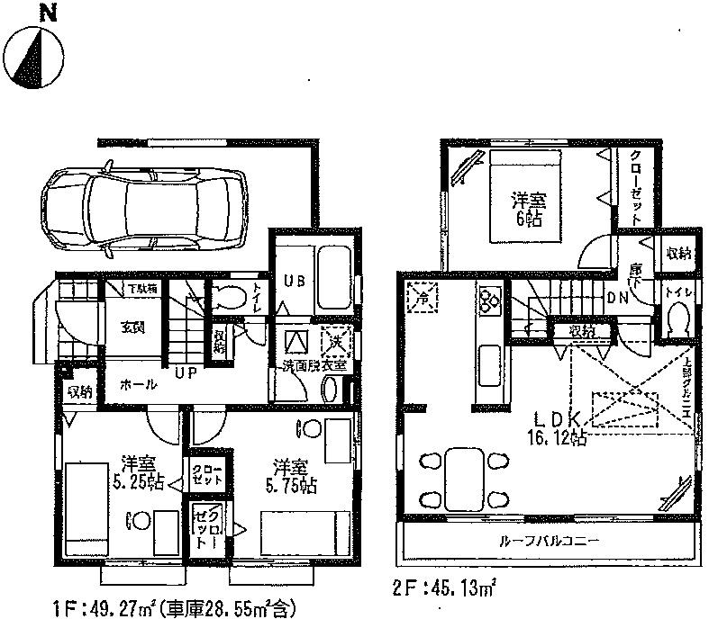 Floor plan. Price 37,800,000 yen, 3LDK, Land area 84.18 sq m , Building area 94.4 sq m
