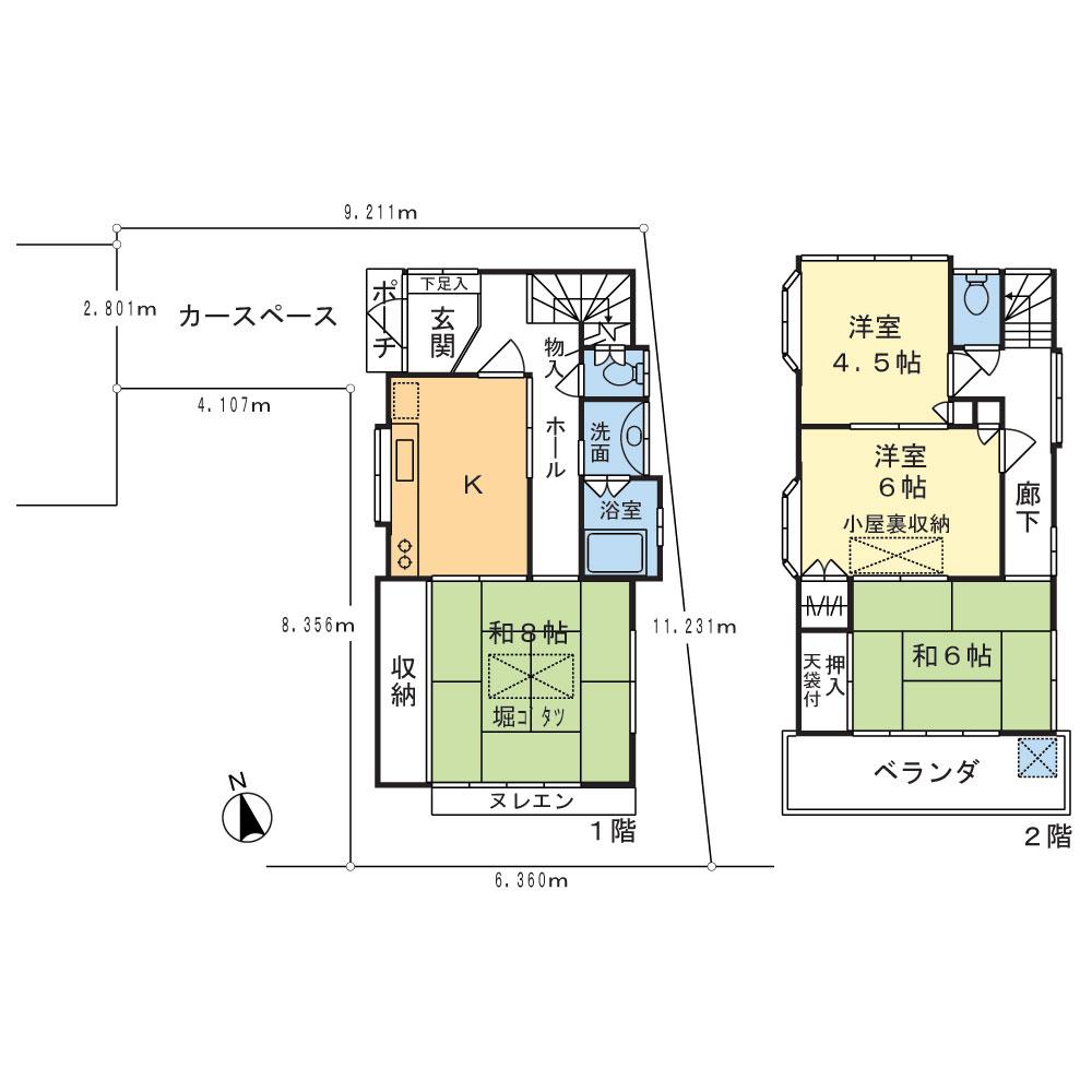 Floor plan. 27,800,000 yen, 4K, Land area 75.46 sq m , Building area 78.06 sq m