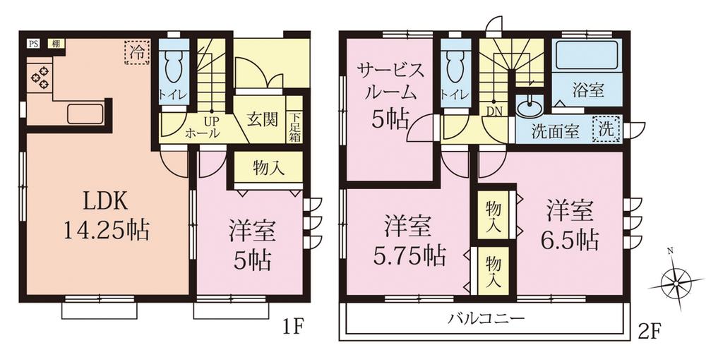 Floor plan. 43,800,000 yen, 3LDK + S (storeroom), Land area 86.74 sq m , Building area 84.46 sq m