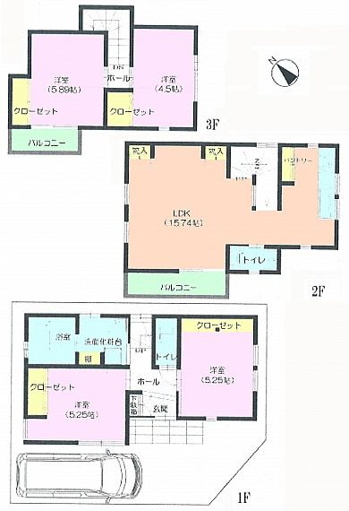 Floor plan. 37,800,000 yen, 4LDK, Land area 60.1 sq m , Building area 88.8 sq m Floor