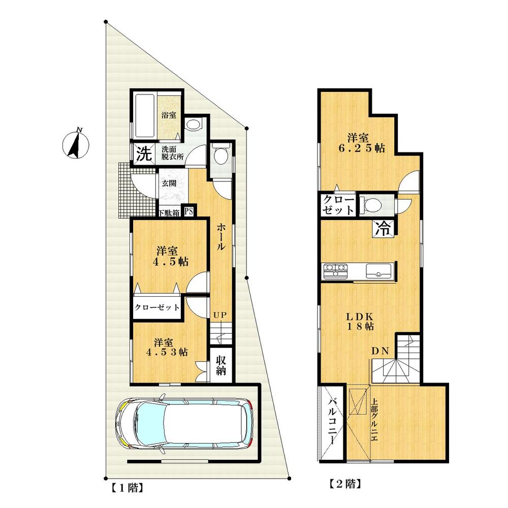 Floor plan. 38,800,000 yen, 3LDK, Land area 80.89 sq m , Building area 93.98 sq m