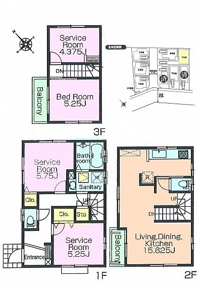 Floor plan. 36,800,000 yen, 1LDK+3S, Land area 80.71 sq m , Building area 89.62 sq m floor plan