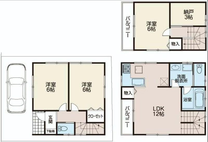 Floor plan. 31,800,000 yen, 3LDK+S, Land area 54.33 sq m , Building area 80.31 sq m