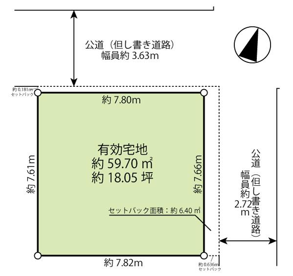 Compartment figure. Land price 16.8 million yen, Land area 59.7 sq m compartment view