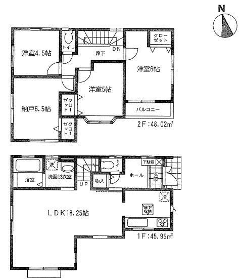 Floor plan. 35,800,000 yen, 4LDK, Land area 81.41 sq m , Building area 93.97 sq m