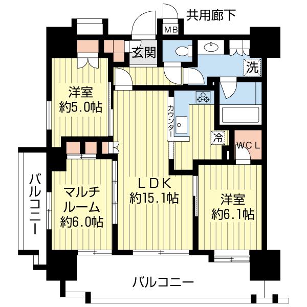 Floor plan. 3LDK, Price 42,600,000 yen, Occupied area 73.92 sq m