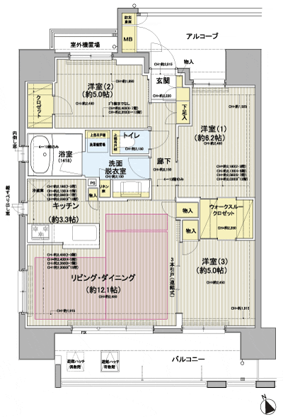 Floor: 3LDK + WTC + WIC, the occupied area: 71.39 sq m, Price: 44,760,000 yen, now on sale