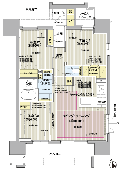 Floor: 3LDK + WIC, the occupied area: 61.95 sq m, Price: 37,210,000 yen, now on sale