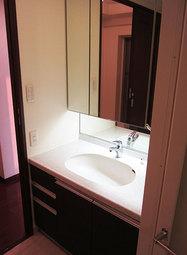 Wash basin, toilet. It has also been unified in brown equipment such as vanity