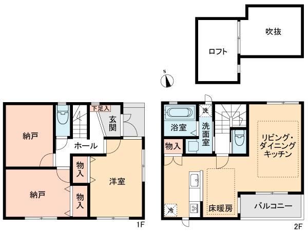 Floor plan. (D Building), Price 38,800,000 yen, 3LDK, Land area 90.04 sq m , Building area 85.49 sq m