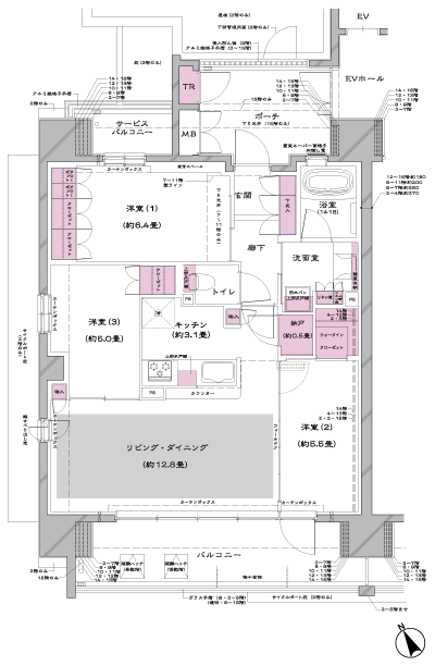 Floor: 3LDK + WIC + N, the occupied area: 73.89 sq m, price: 43 million yen, currently on sale