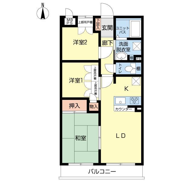 Floor plan. 3LDK, Price 22 million yen, Footprint 53.7 sq m , Balcony area 5.4 sq m Floor