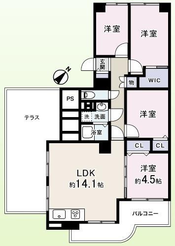 Floor plan. Spacious is the terrace point ☆