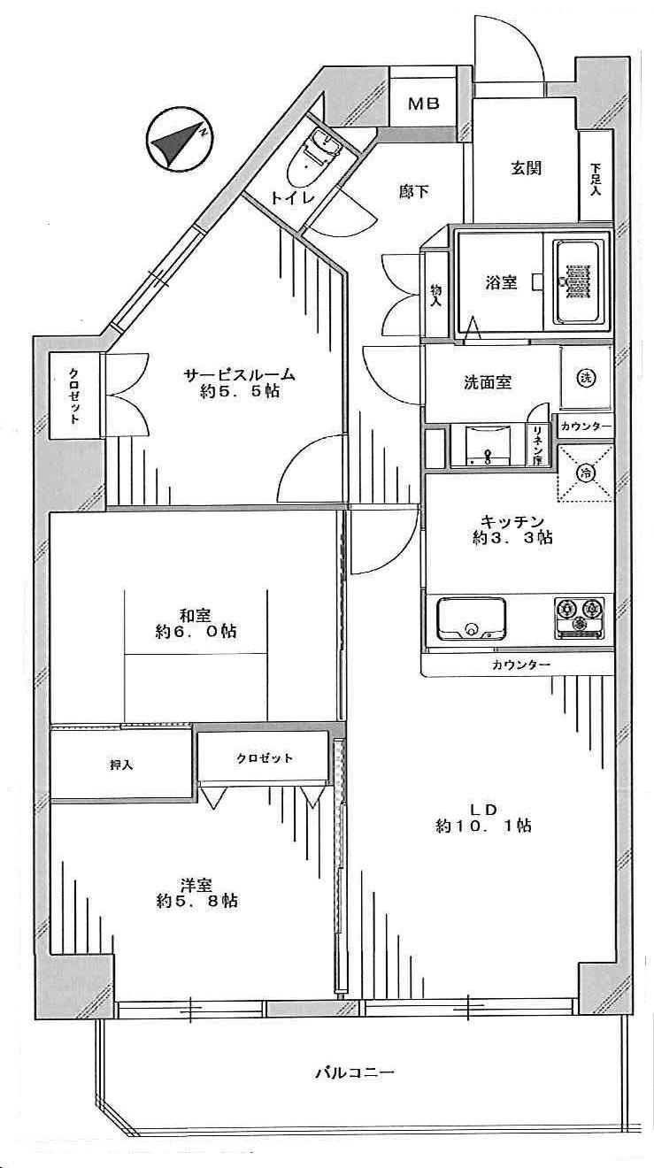Floor plan. 2LDK + S (storeroom), Price 33,800,000 yen, Footprint 72.7 sq m , Balcony area 9.62 sq m