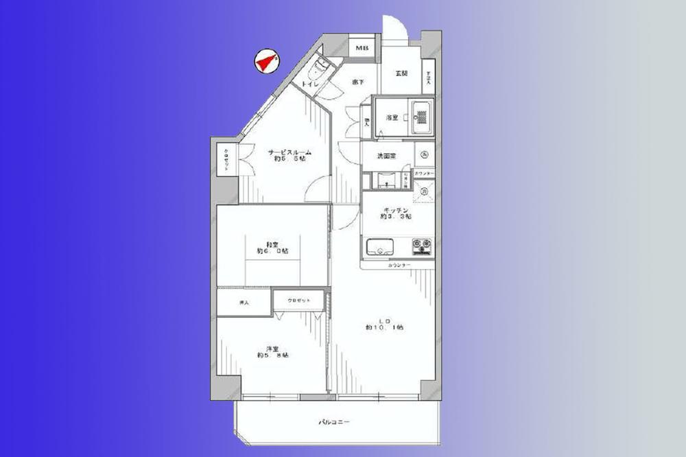 Floor plan. 3LDK, Price 33,800,000 yen, Footprint 72.7 sq m , Balcony area 9.62 sq m   [Also redesigned water around in renovation]