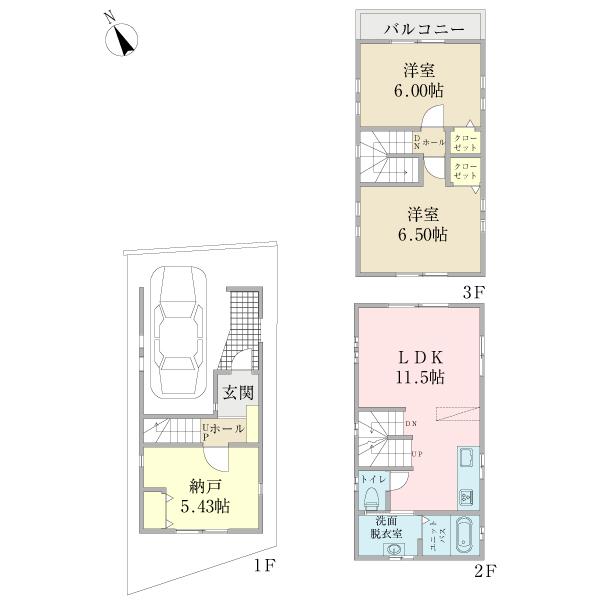 Floor plan. 29,900,000 yen, 3LDK, Land area 48.06 sq m , Building area 82.39 sq m