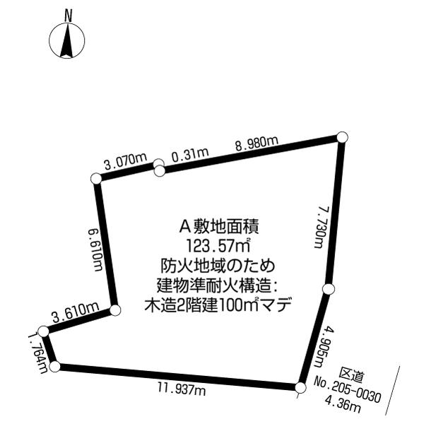 Compartment figure. Land price 39,900,000 yen, Land area 123.57 sq m