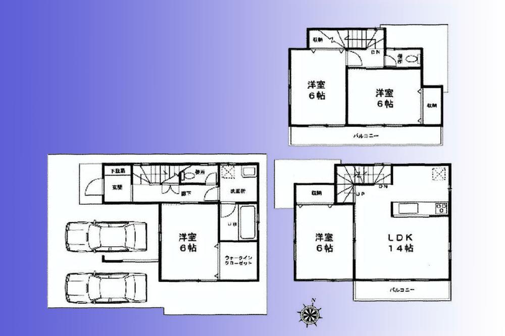 Floor plan. 39,800,000 yen, 4LDK, Land area 76.61 sq m , Building area 103.5 sq m room is all 6 Pledge! 
