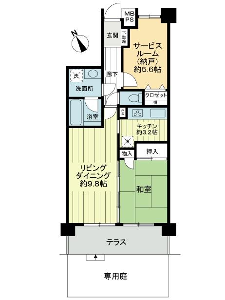 Floor plan. 1LDK + S (storeroom), Price 22,800,000 yen, Occupied area 56.05 sq m 2LDK