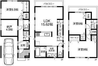 Floor plan. 39,800,000 yen, 3LDK + S (storeroom), Land area 70.38 sq m , Building area 98.95 sq m