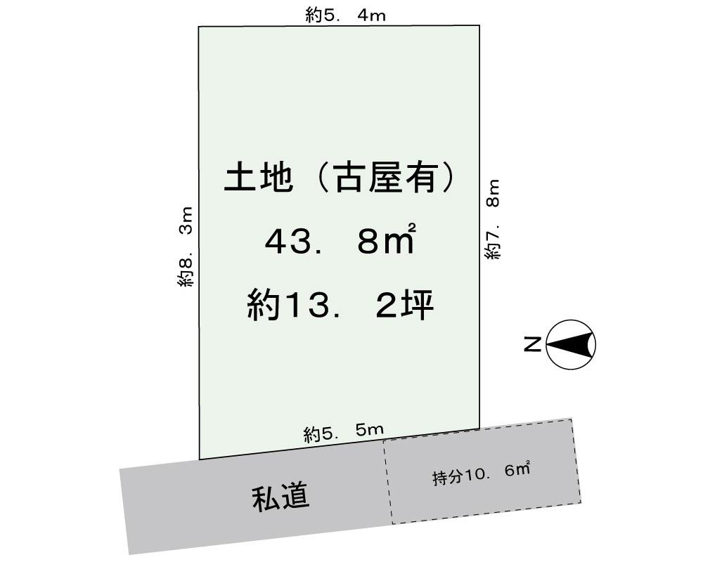 Compartment figure. Land price 11.5 million yen, Land area 43.86 sq m compartment view