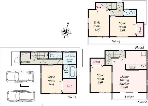 Floor plan. 39,800,000 yen, 4LDK, Land area 76.61 sq m , Building area 103.5 sq m