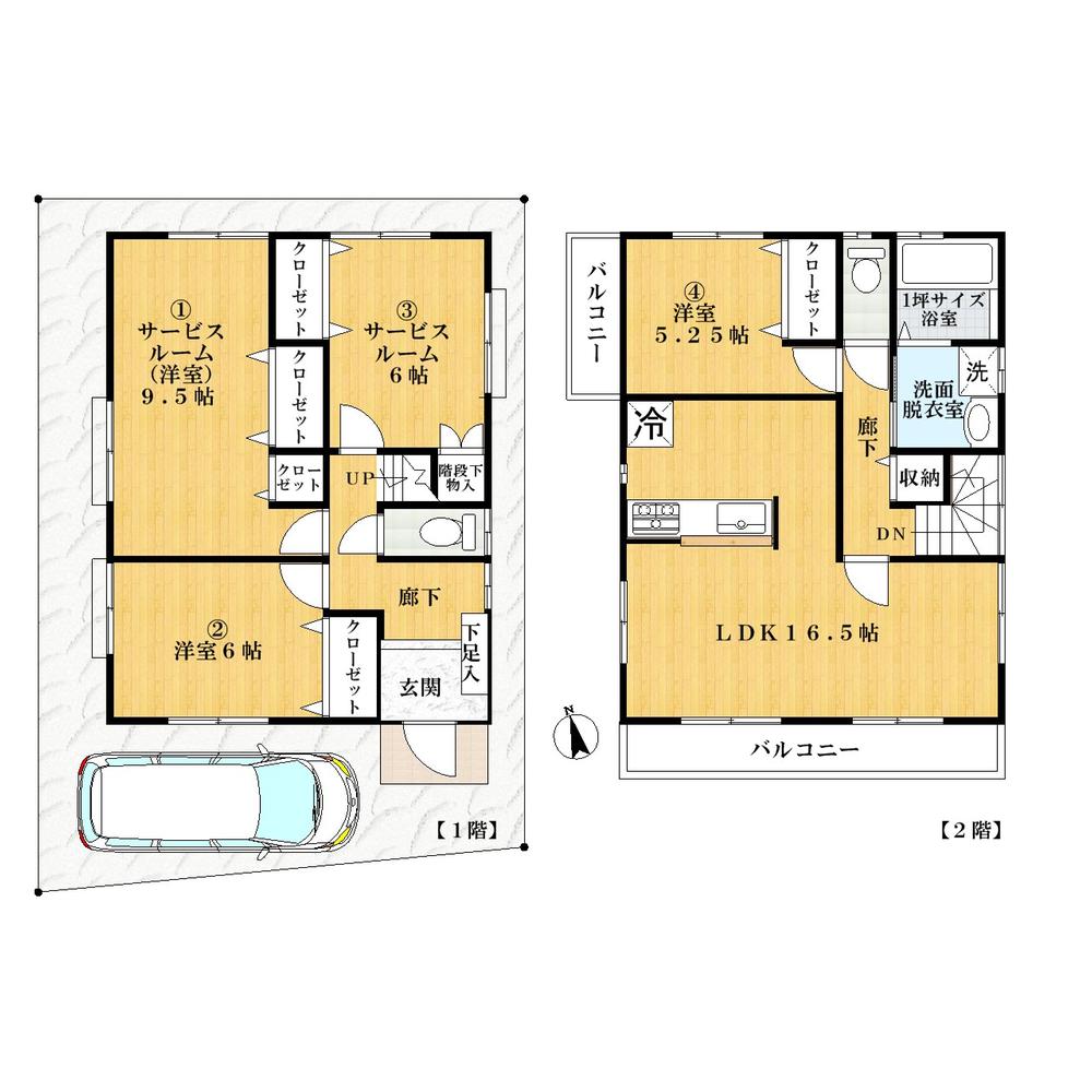 Floor plan. 43,800,000 yen, 2LDK + 2S (storeroom), Land area 103.21 sq m , Building area 102.06 sq m