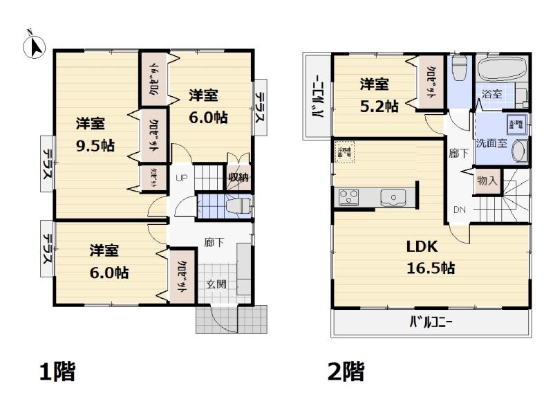 Floor plan. 43,800,000 yen, 2LDK + 2S (storeroom), Land area 103.21 sq m , Building area 102.06 sq m floor plan