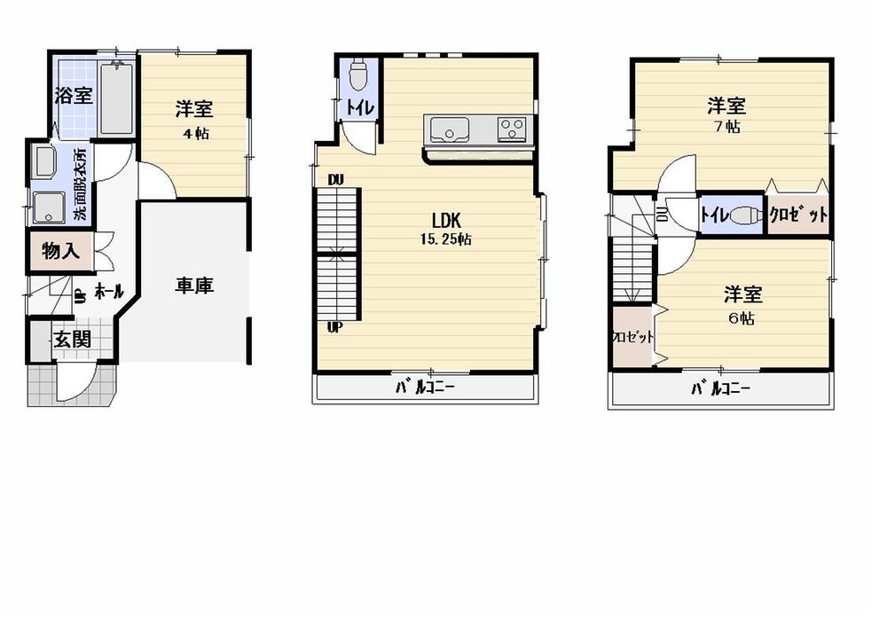 Floor plan. 38,800,000 yen, 3LDK, Land area 50.34 sq m , Building area 87.37 sq m