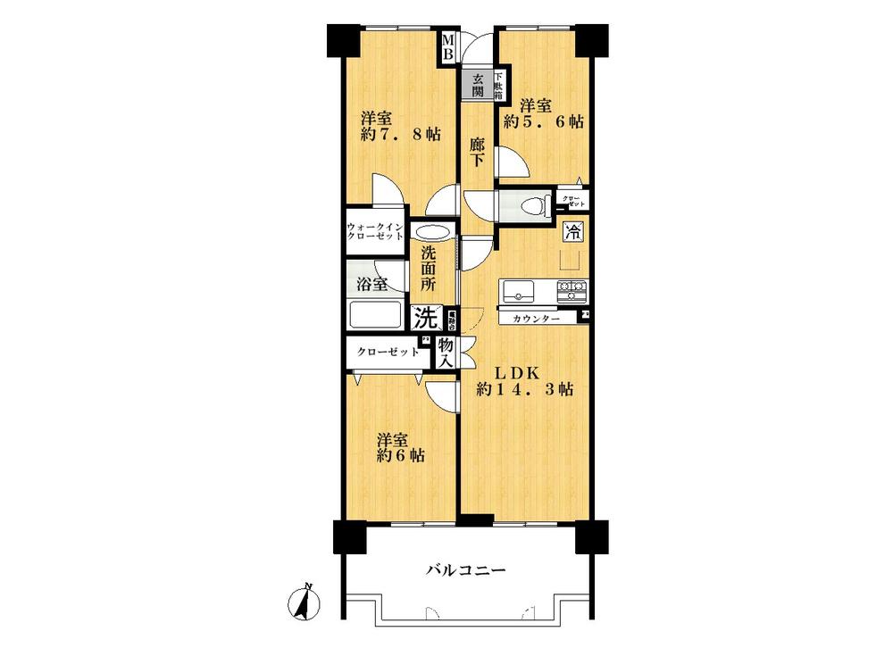 Floor plan. 3LDK, Price 31,900,000 yen, Occupied area 70.36 sq m , Balcony area 10.44 sq m      ■ Rare property to be able to live with the floor plan ● Pets!