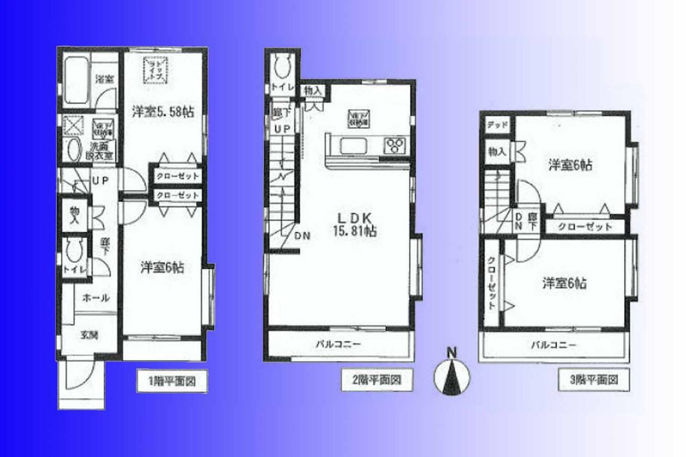 Floor plan. (A Building), Price 42,800,000 yen, 4LDK, Land area 77.33 sq m , Building area 96.91 sq m