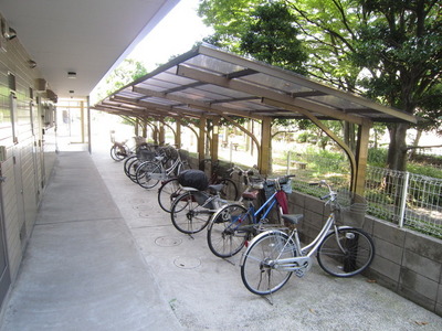 Other common areas. On-site bicycle parking lot with a roof