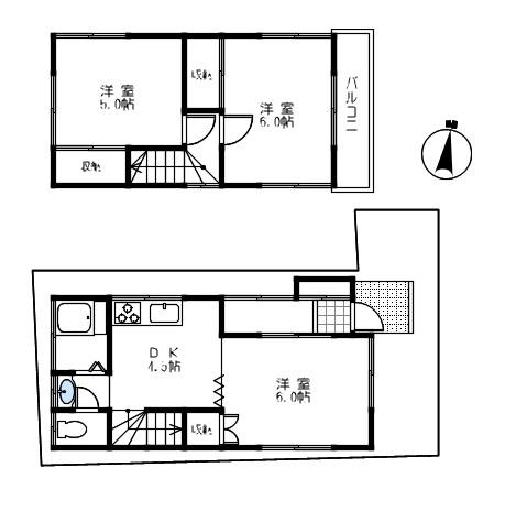 Floor plan. 14.8 million yen, 3DK, Land area 47.81 sq m , Building area 51.84 sq m