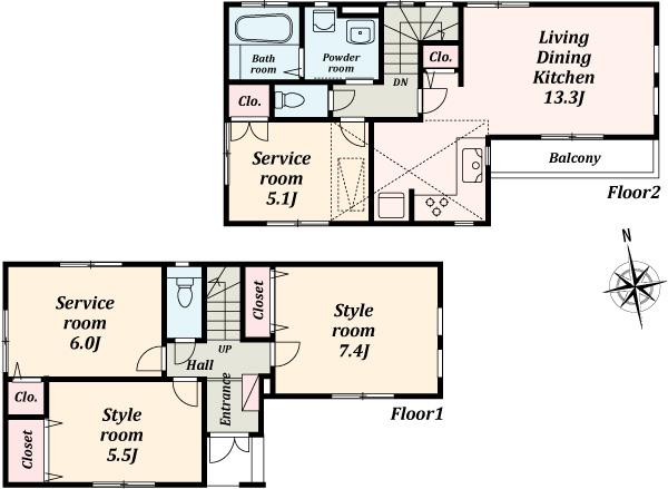 38,800,000 yen, 2LDK + 2S (storeroom), Land area 74.2 sq m , Building area 86.89 sq m