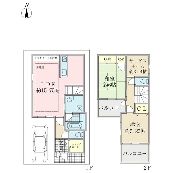 Floor plan. 29,900,000 yen, 2LDK+S, Land area 70.01 sq m , Building area 76.38 sq m