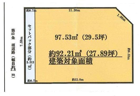 Compartment figure. Land price 36 million yen, Land area 97.53 sq m