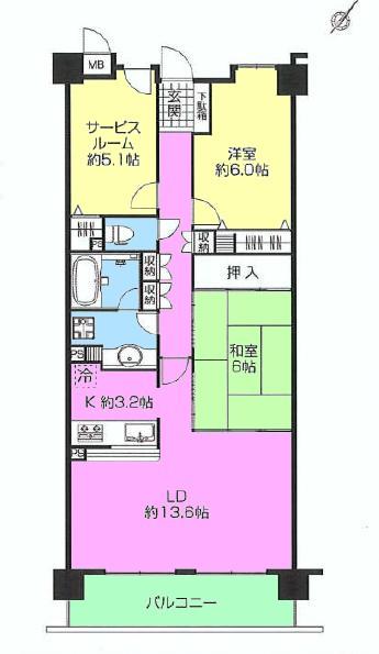 Floor plan. 2LDK+S, Price 24,490,000 yen, Occupied area 75.06 sq m , Balcony area 9 sq m