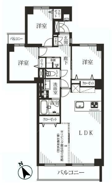 Floor plan. 4LDK, Price 31,800,000 yen, Occupied area 77.09 sq m , Balcony area 14.92 sq m