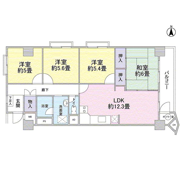Floor plan. 4LDK, Price 24,800,000 yen, Occupied area 79.36 sq m , Balcony area 7.02 sq m floor plan