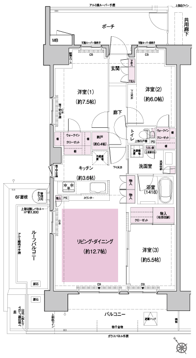Floor: 3LDK + N + 2WIC, occupied area: 78.46 sq m, Price: 60,880,000 yen, now on sale
