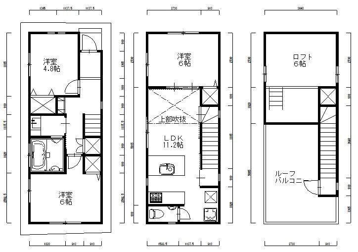Floor plan. (B Building), Price 41,800,000 yen, 3LDK+S, Land area 48.04 sq m , Building area 72.66 sq m