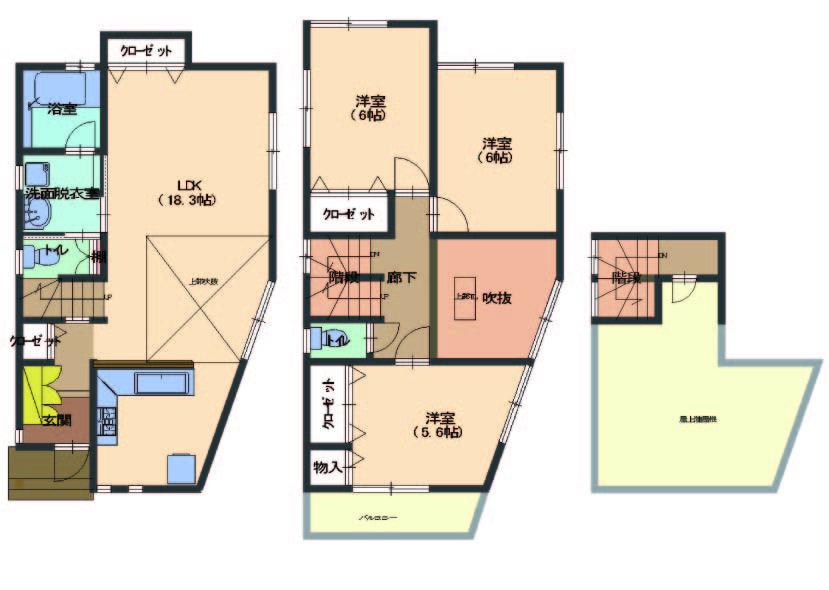 Floor plan. (B Building), Price 28.8 million yen, 3LDK, Land area 89.62 sq m , Building area 90.98 sq m