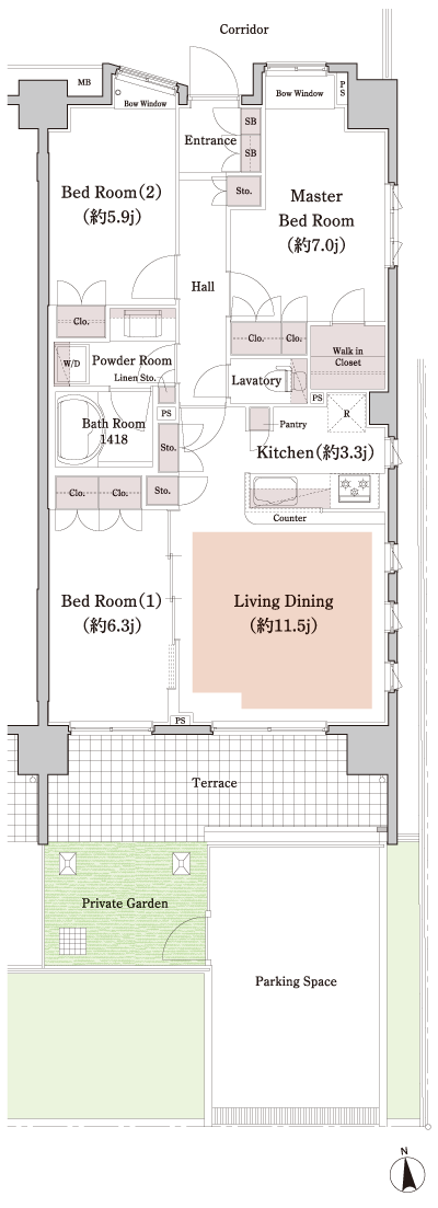Floor: 3LDK + WIC, the occupied area: 76.05 sq m, Price: 45,800,000 yen, now on sale