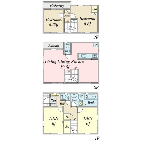 Floor plan. 39,800,000 yen, 3LDK+2S, Land area 81.66 sq m , Building area 100.19 sq m