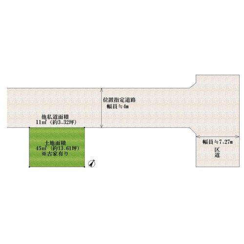 Compartment figure. 11.8 million yen, 3DK, Land area 45 sq m , Building area 47.93 sq m site and the front road sectioning view