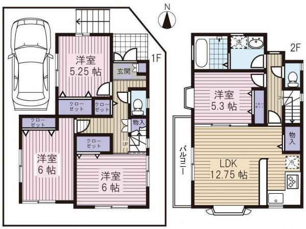 Floor plan. 49,800,000 yen, 4LDK, Land area 90 sq m , Building area 89.01 sq m